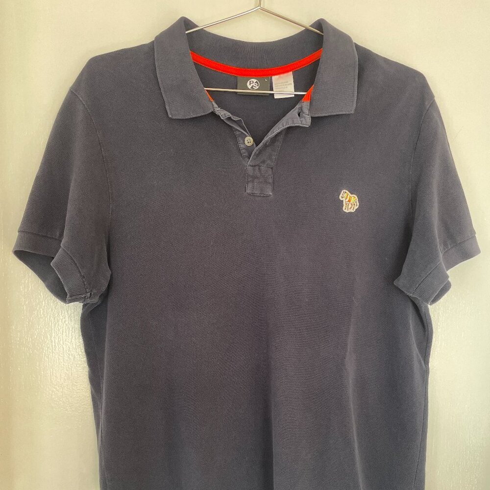 Paul Smith Men's Polo Shirt - Dark Navy, Red accent - Size L